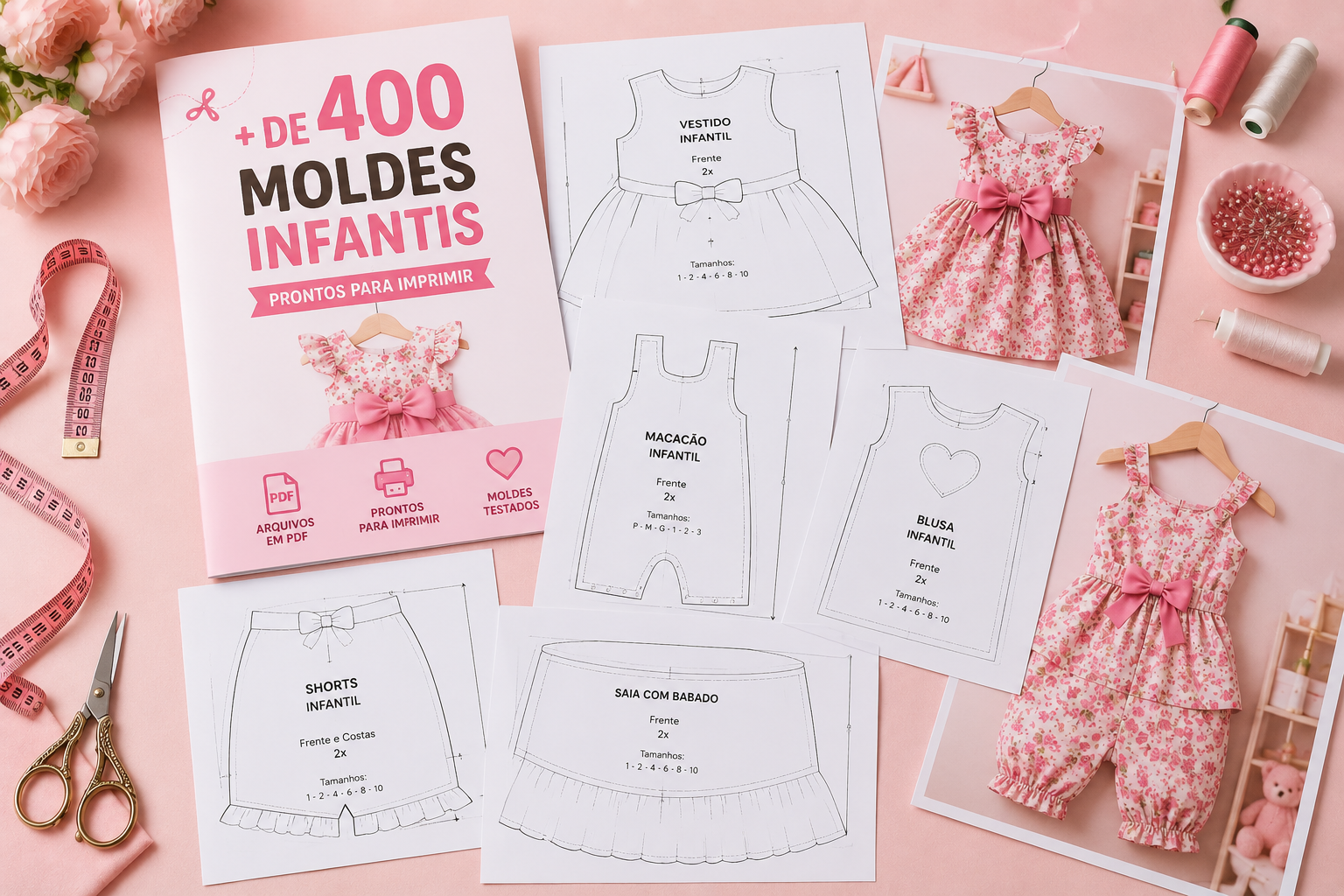 Moldes de roupas infantis em PDF